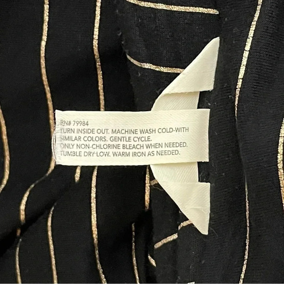 Soma | French Terry Zipper Jacket Gold Glitz Stripe Black EUC - Picture 9 of 9